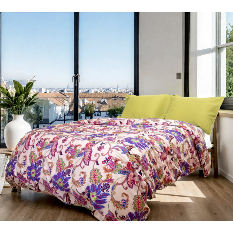 Etavonni Home Bunga Mekar, Queen Comforter + 2 Standard Shams