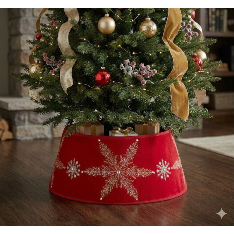 Collet d'arbre de Noël en velours fait à la main