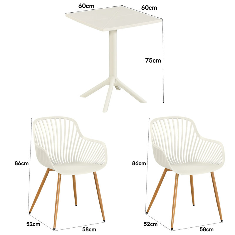 Rimini Patio Dining Set with, Off-White