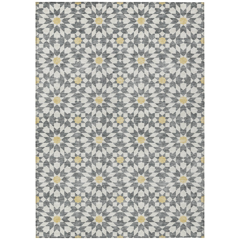Washable Floral Indoor / Outdoor Rug, Rectangle 2'6" x 3'10"