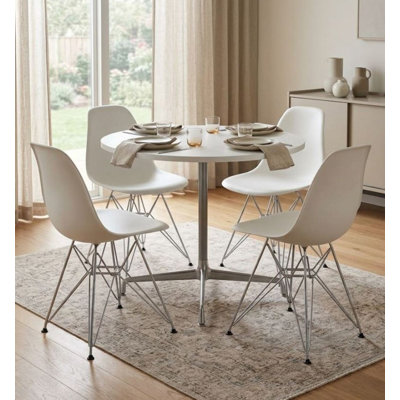  Ensemble de 4 chaises d'appoint Yann Mid-Century Modern
