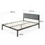 Arledge Metal Platform Bed with Upholstered Headboard-1831477706