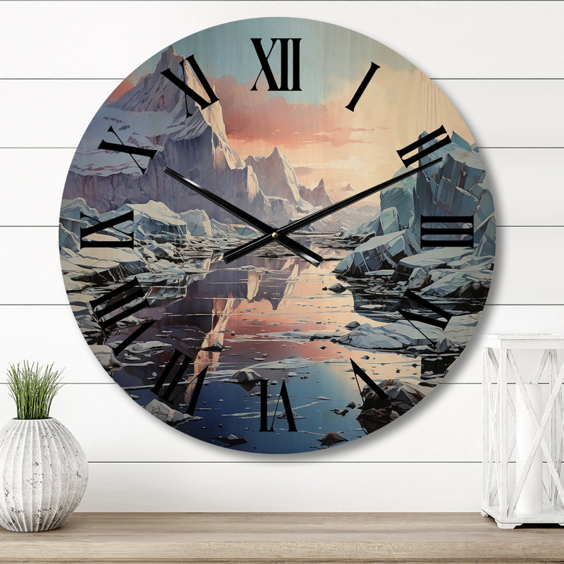 Horloge murale en bois massif Smithmill, Moyenne