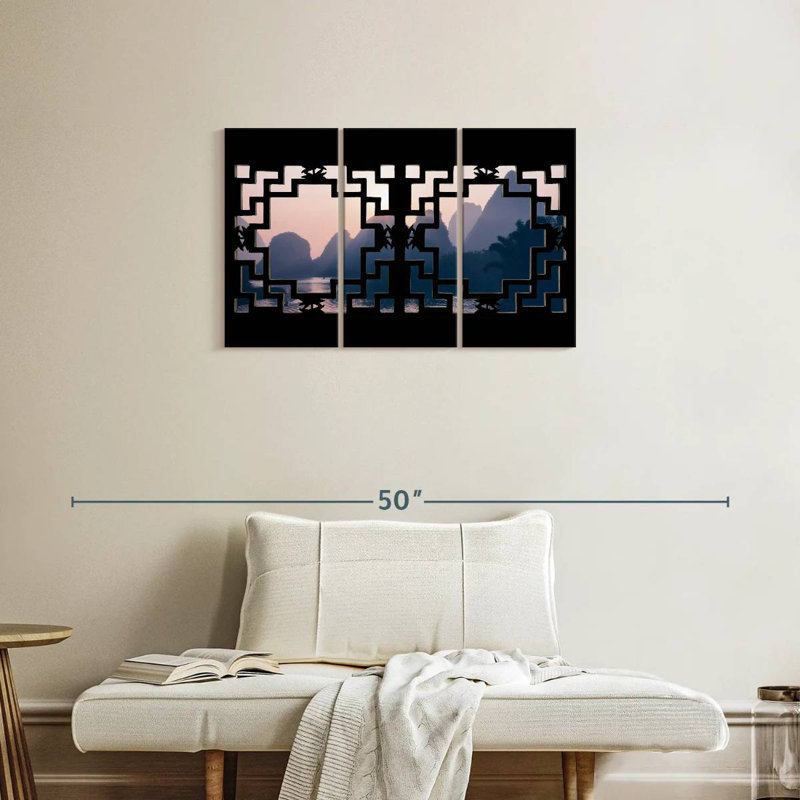 Lilie Asian Window Mountain, 20" H x 33" W