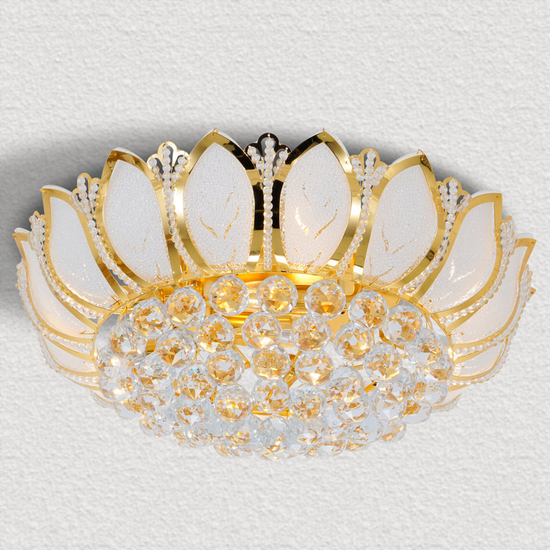 Plafonnier encastré de luxe 24 lumières à 8 lumières 24 "avec télécommande et décorations en cristal