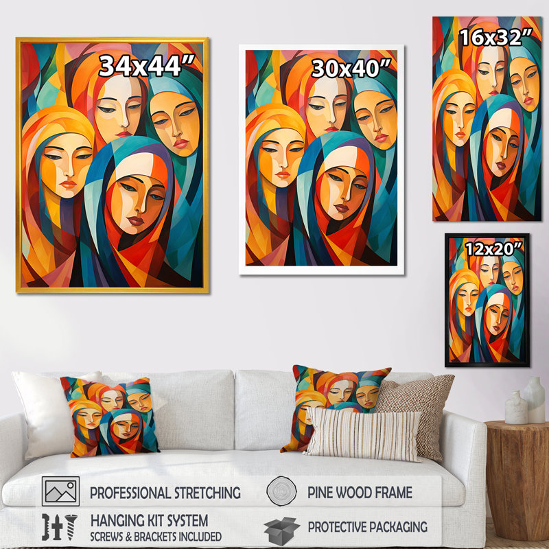 Jaune et orange, art de la prière de l'Islam 2, art mural, Cadre photo noir simple, H 20 po x l 12 po x P 1 po