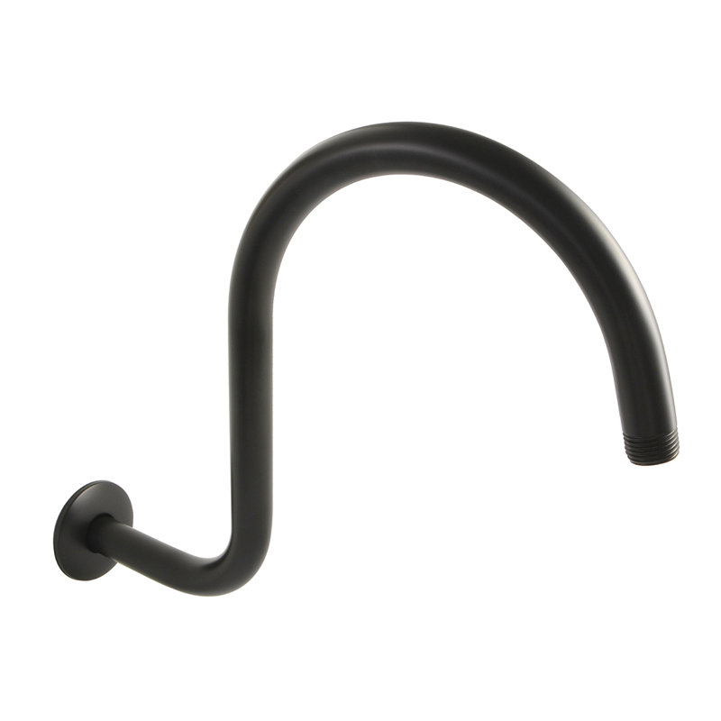 Kingston Brass Restoration 14-Inch Shower Arm with Round Flange, Matte Black