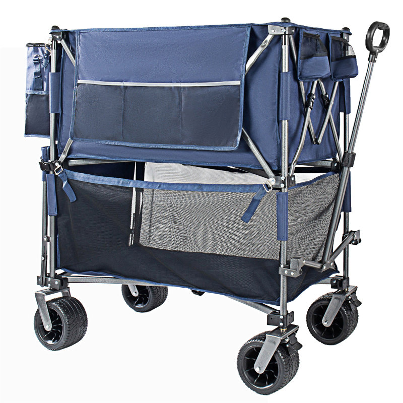 Double-Layer Wagon With Brakes, Dark Blue