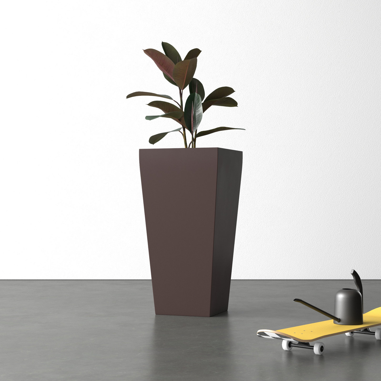 Pot Planter, Brown, 36'' H x 18'' W x 18'' D