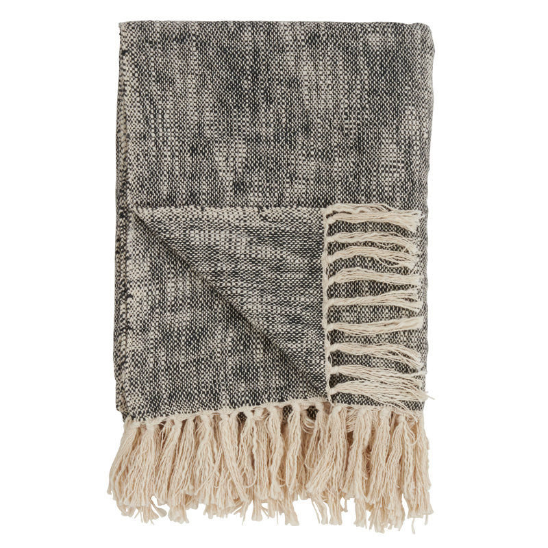 Sevan Collection Hand Woven Throw Blanket, Black