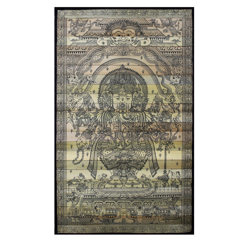 Dix Mahaganapti armés avec un serpent Vasaki tendu au-dessus de sa tête (de Ganesha Purana)