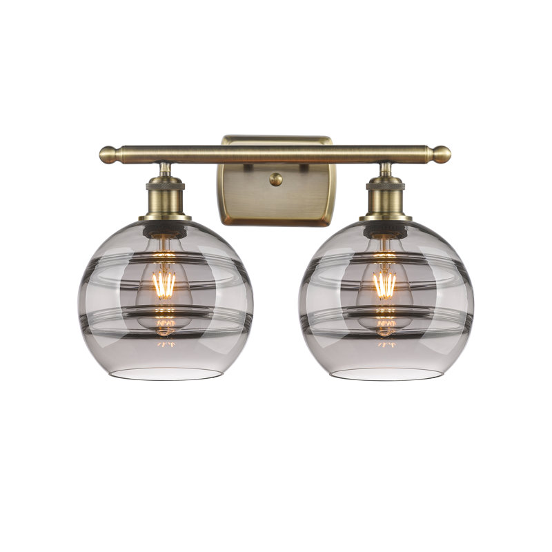 Bienes 2 - Light Dimmable Vanity Light, Antique Brass, Light Smoke