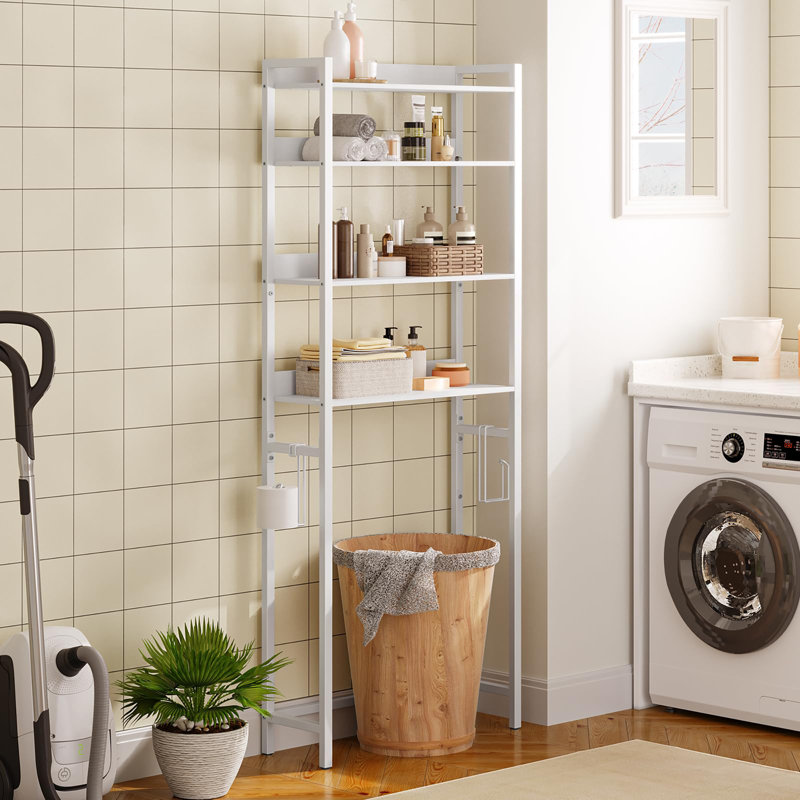 Support de rangement à 4 niveaux au-dessus de la toilette, Blanc