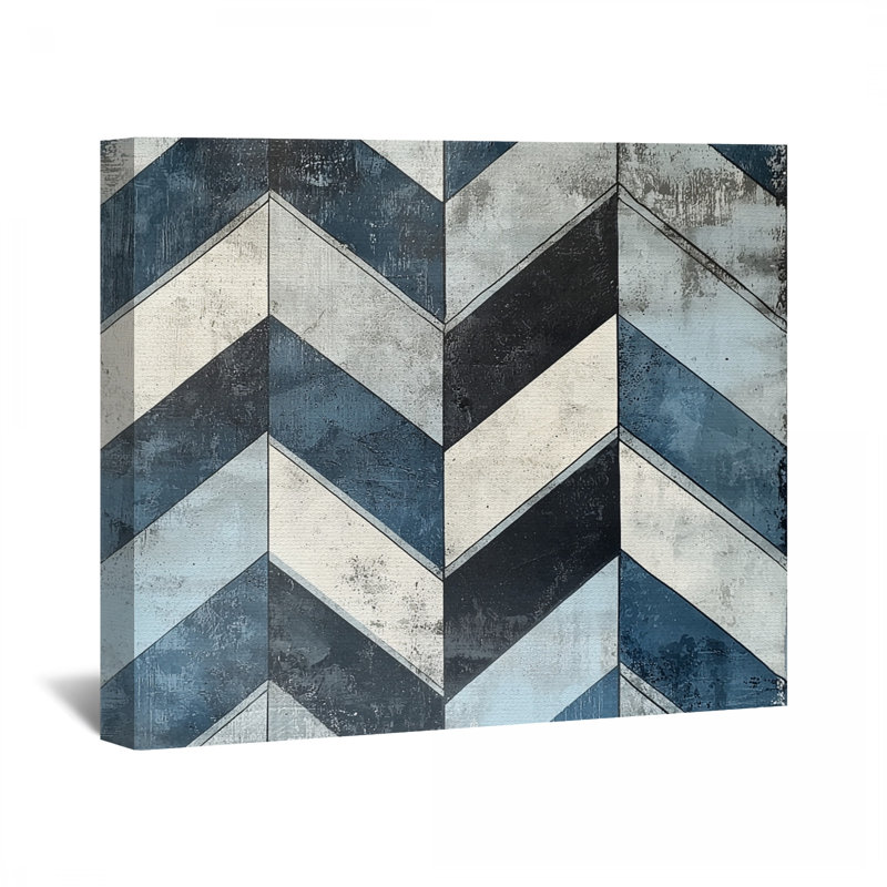 Chevron sur toile tendue - Décoration murale géométrique, H 11 po x l 14 po