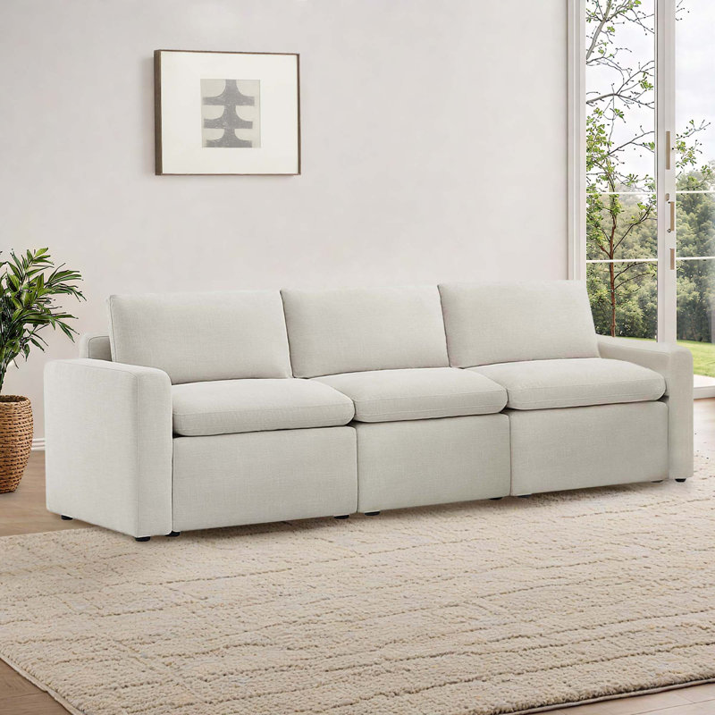 Canapé modulaire rembourré 2 pièces 74 "Lana, H 34 po x l 104,3 po x P 34,6 po, Lin Performance Effie