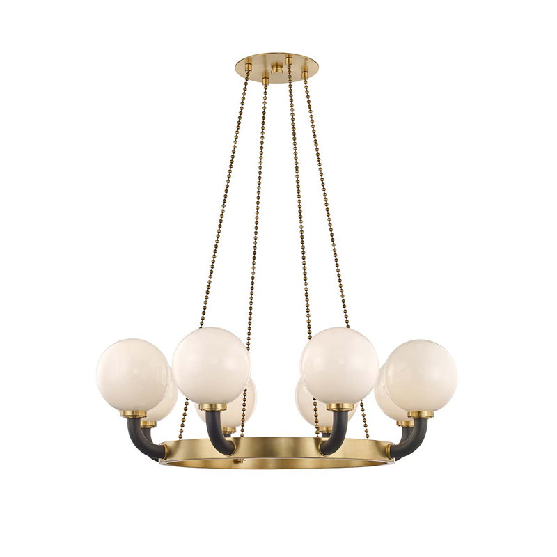 Werner Pendant Light in , 8-Light, Aged Brass/Black
