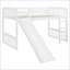 Lit mezzanine simple en bois de pin avec glissade et amp; Échelle - blanc, aucun sommier nécessaire
