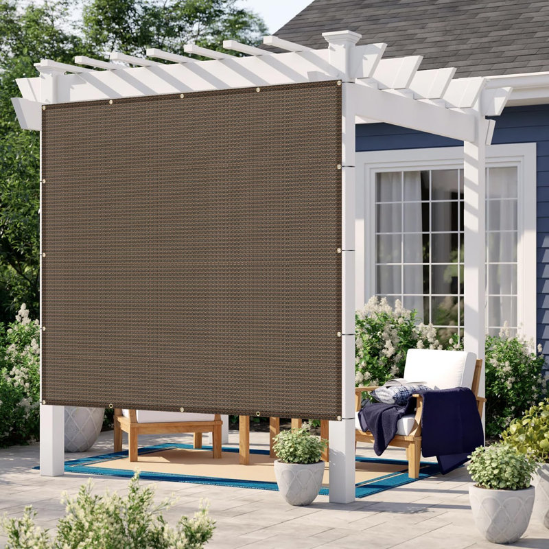 LOVE STORY Pergola Shade Cover Shade Cloth, 144" H x 192" W x 2.7" D, Brown