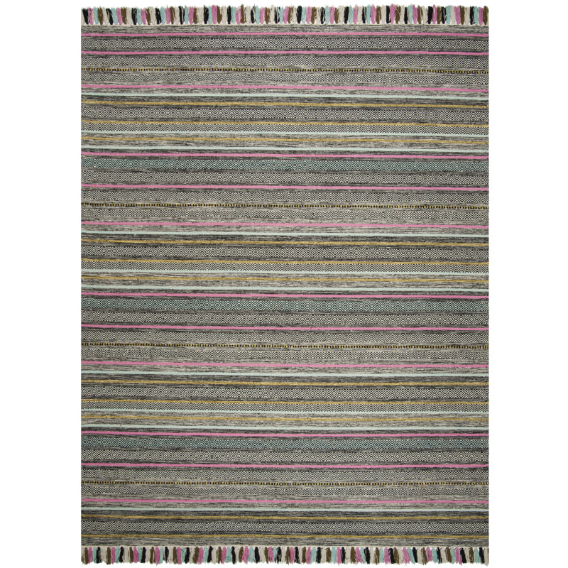 Montauk Hand Woven Cotton Striped Rug, Rectangle 2'6" x 4'