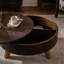 Table basse ronde 31,5 "avec espace de rangement, 31,5", convenant au salon et au bureau, brun-129705156-129705157