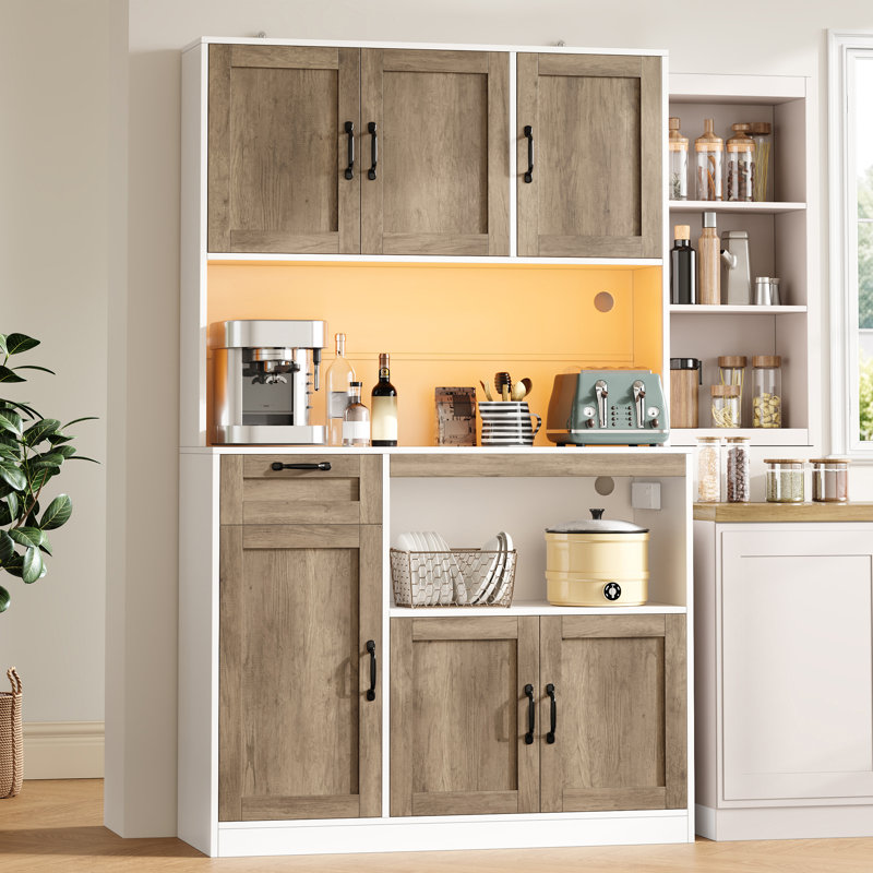 180cm Kitchen Pantry, Natural White