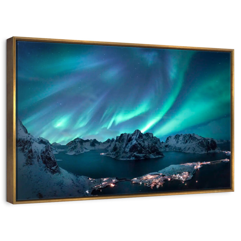 Aurora Display, Floating Frame Gold, 19" X 13"