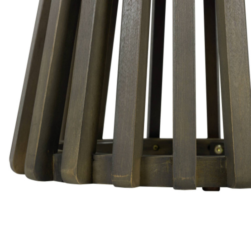 Table basse ronde d'extérieur, table d'appoint de patio en bois d'acacia au fini gris pour balcon, Grey