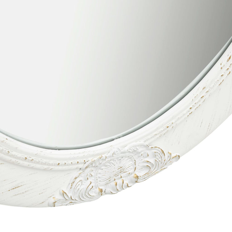 Cann Wood Oval Wall Mirror, White, 70cm H x 50cm W