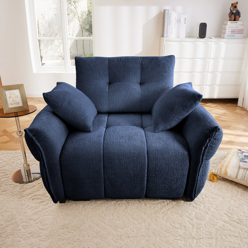Canapé simple ergonomique de style contemporain, Bleu