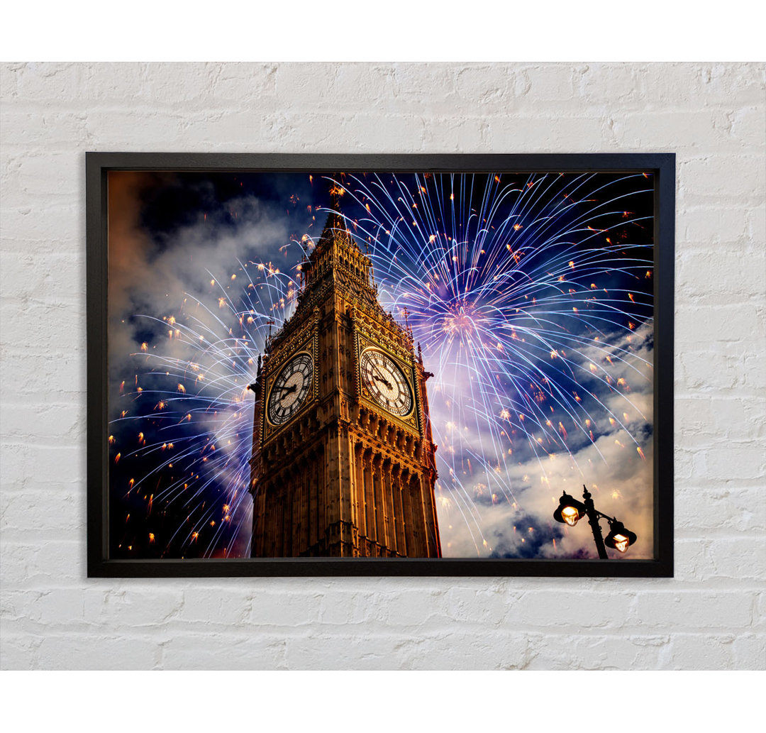 Big Ben On New Years - Einzelner Bilderrahmen Kunstdrucke auf Leinwand