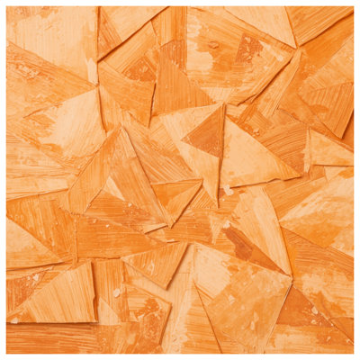 Tapis de bain orange à motif géométrique abstrait