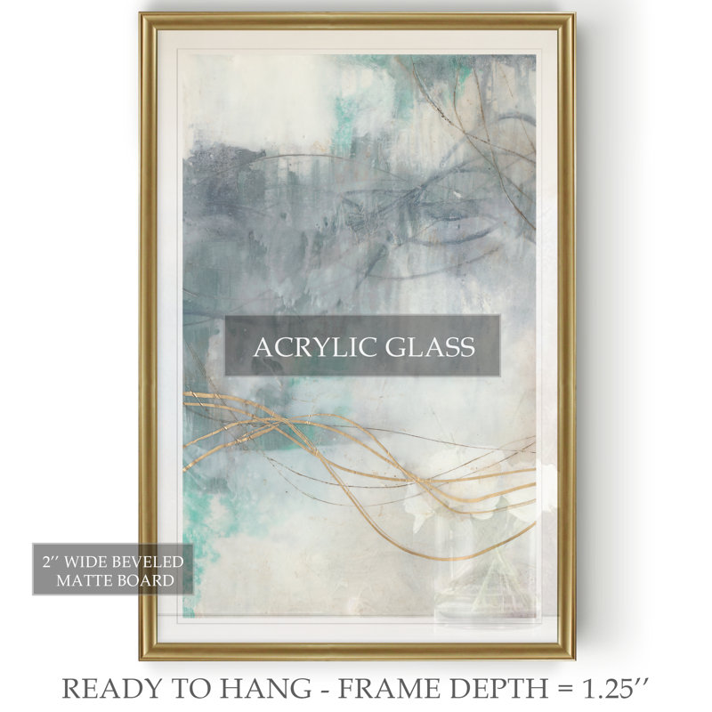 " Undulating Oro I ", 22.5" H x 30.5" W x 1.5" D, Gold Framed