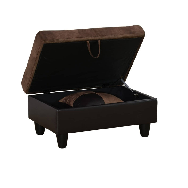 Repose-pieds brun avec rangement en PVC