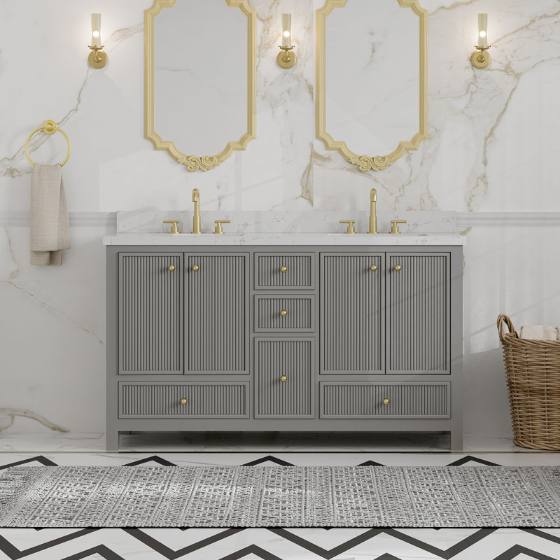Meuble-lavabo Corena, Gris