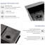 Évier de cuisine à double cuve en acier inoxydable de calibre 18 - acier inoxydable noir 33 po x 22 po, structure stable en acier 33 x 22, cuve fonctionnelle