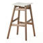 Wood Backless Stools Set Of 2 With Footrest