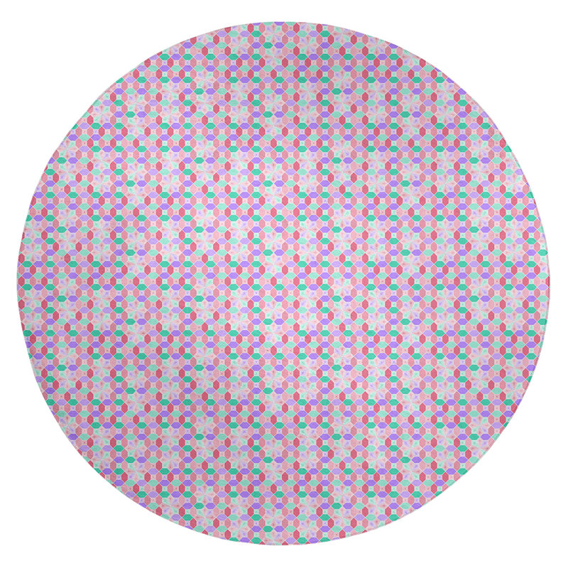 Chenille Geometric Indoor Rug, Round 5'