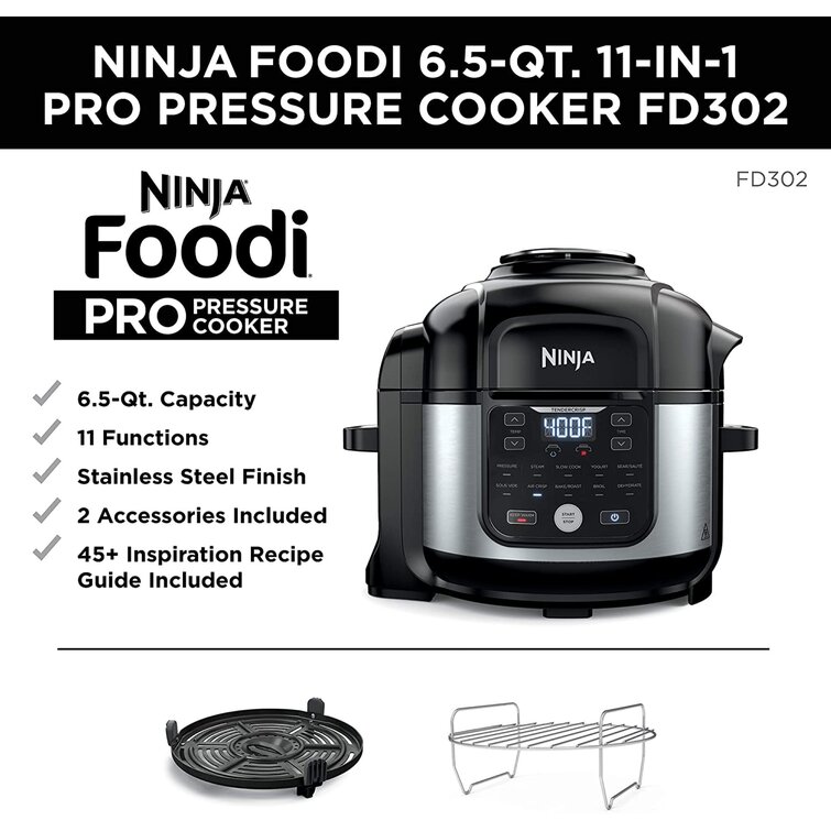 Ninja Foodie 6.5 Qt 11 In 1 Pro Preassure Cooker Fryer, Dehydrate, Portable