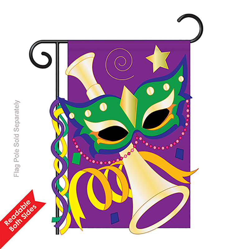 Drapeau de maison Jojo Mardi Gras, 19 po x 13 po