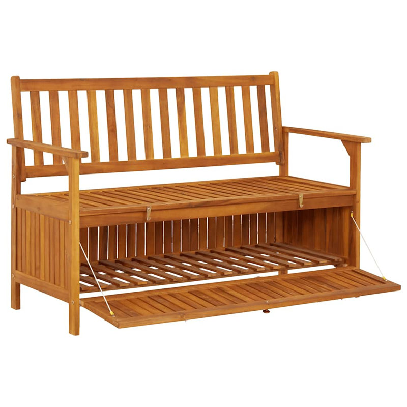 Storage Bench Natural Wood Solid Acacia Wood Medium Storage Bench Entryway Seating Bench