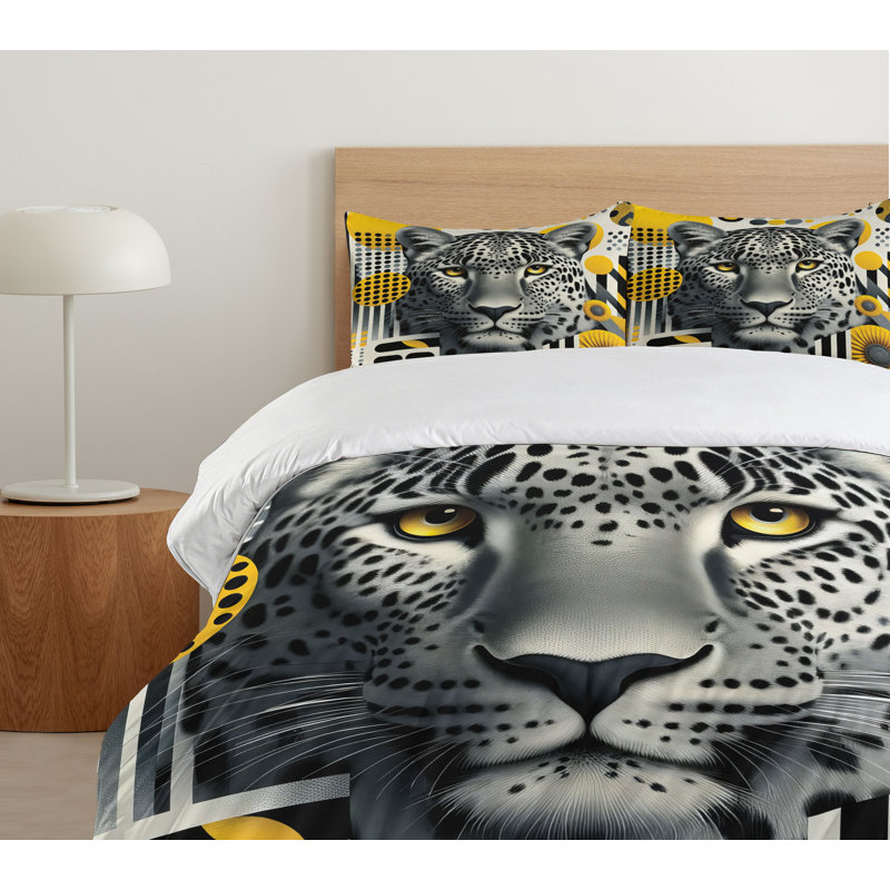 Leopard Duvet Cover, King Duvet Cover + 2 Standard Shams