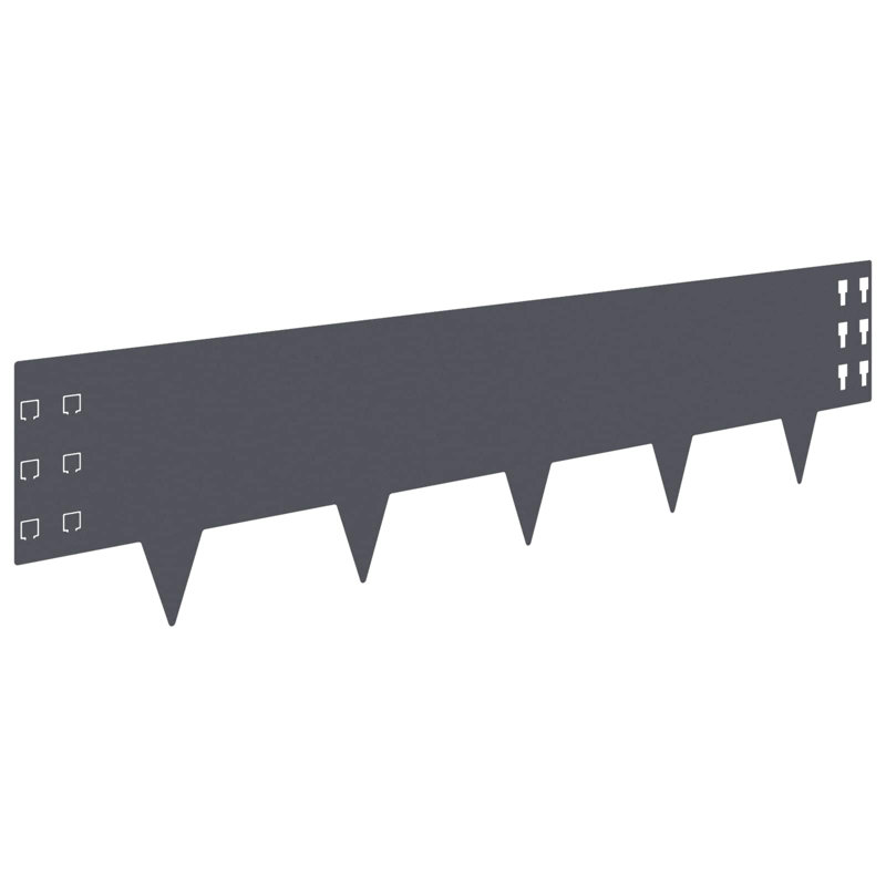 25 cm H x 100 cm W Steel Lawn Edging Fencing with 20 Panel(s) Included, Anthracite, 25cm H x 100cm W