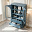 Armoire de rangement vitrée à porte en verre 52,17 "avec 2 tiroirs et tablette réglable, espace de rangement spacieux-1511318910