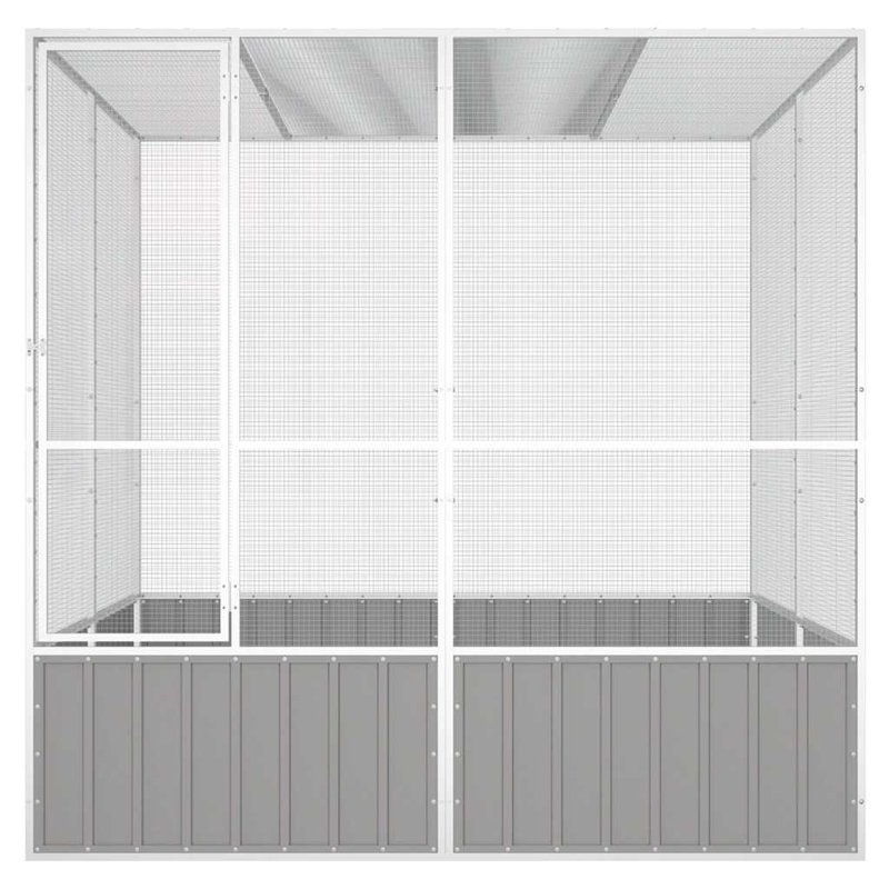 Cage à oiseaux grande cage à volière rectangulaire en acier galvanisé gris, H 74,8 po x l 31,5 po x P 29,1 po, Gris