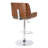 Cecillia Swivel Adjustable Height Barstool in Chrome, Walnut Wood and Faux Leather-50232343