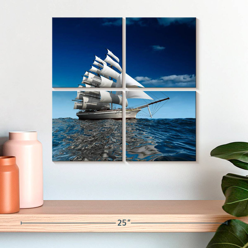 Mehar Metal Sailing Ship, 18'' H x 18'' W