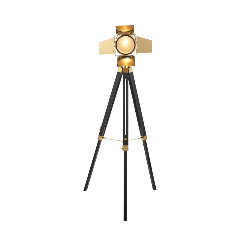 140 H cm Tripod Floor Lamp, Gold/Black