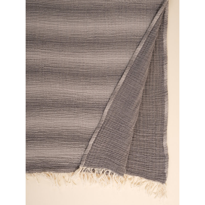 Serviette de plage 100% coton Hanahan, Gris / anthracite