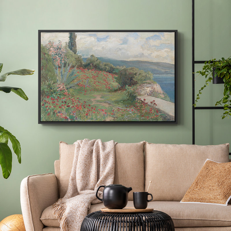 "Vintage Landscape -DL III" sur toile, Noir