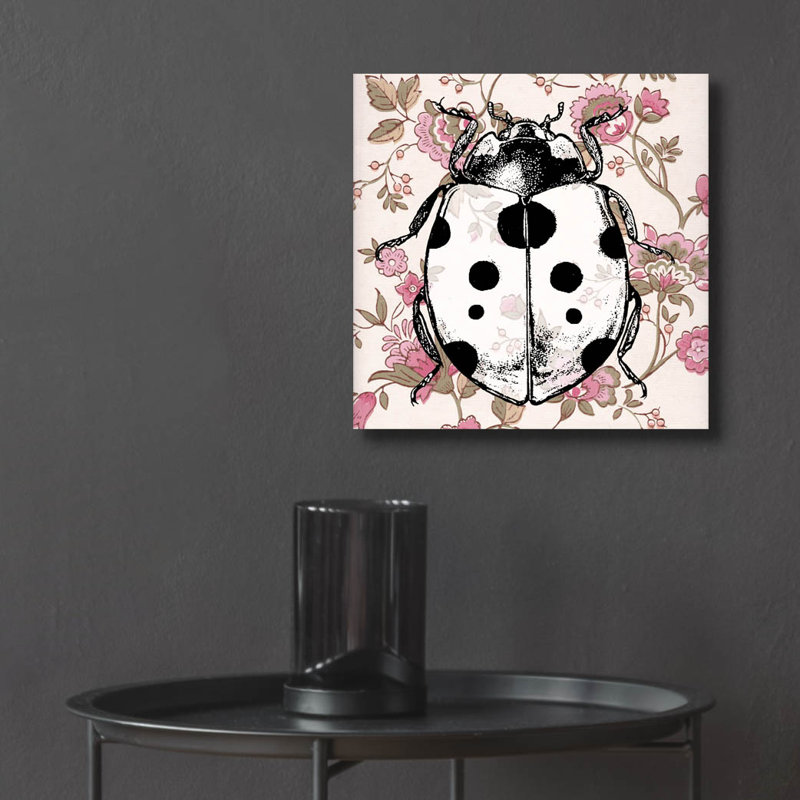"Coccinelle, papier peint carré" par Dean Russo, H 12 po x l 12 po x P 0,13 po